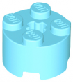 Medium Azure Brick, Round 2 x 2 with Axle Hole