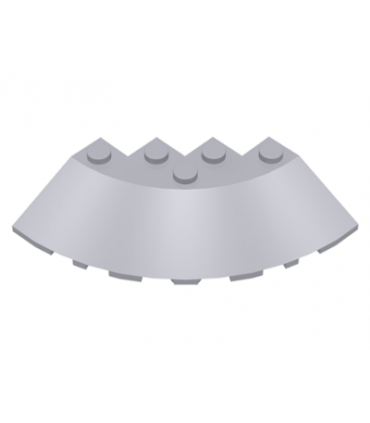 Light Bluish Gray Brick, Round Corner 6 x 6 with Slope 33 Edge, Facet Cutout