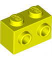 Neon Yellow Brick, Modified 1 x 2 with Studs on Side