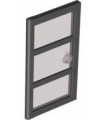 Black Door 1 x 4 x 6 with 3 Panes and Stud Handle with Trans-Black Glass