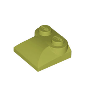 Olive Green Slope, Curved 2 x 2 x 2/3 with Two Studs and Curved Sides