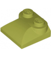 Olive Green Slope, Curved 2 x 2 x 2/3 with Two Studs and Curved Sides
