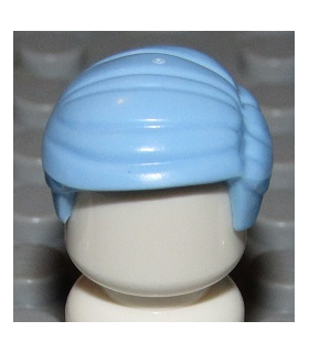 Bright Light Blue Minifigure, Hair Short Combed Sideways Part Left