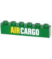 Green Brick 1 x 6 with Yellow and White 'AIR CARGO' Pattern (Sticker) - Set 60021