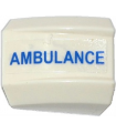 White Slope, Curved 2 x 2 Lip with Blue 'AMBULANCE' Pattern Model Right Side (Sticker) - Set 60086