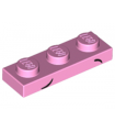 Bright Pink Plate 1 x 3 with 2 Small Black Arcs Low and High - (Sad Unikitty) Eyebrows Pattern