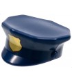 Dark Blue Minifigure, Headgear Hat, Police with Gold Badge Pattern