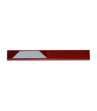 Dark Red Tile 1 x 8 with Light Bluish Gray Trapezoid Pattern Model Right Side (Sticker) - Set 75135