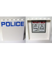 White Panel 1 x 6 x 5 with Blue 'POLICE' on White Background on Outside and 'WANTED!' Posters on Inside(Stickers) - Set 60044