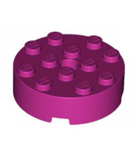 Magenta Brick, Round 4 x 4 with Hole