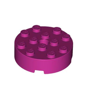 Magenta Brick, Round 4 x 4 with Hole