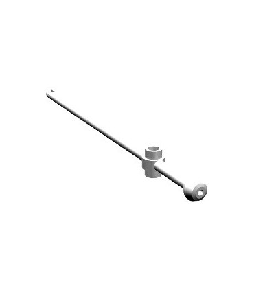White Bar 12L with Open Stud, Towball, and Slit (Boat Mast)