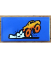 Blue Tile 2 x 4 with Orange Monster Truck and White Dust Pattern (Sticker) - Set 60180