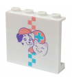 White Panel 1 x 4 x 3 - Hollow Studs with Dog, Cat, and Coral and Medium Azure Checkered Stripe, Heart, and Hospital Cross