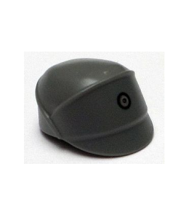 Dark Bluish Gray Minifigure, Headgear Cap, SW Imperial Officer with Silver and Black Code Disk Pattern