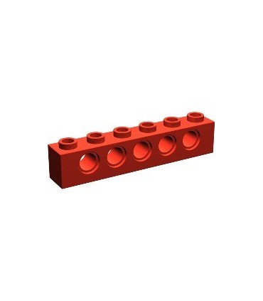 Red Technic, Brick 1 x 6 with Holes