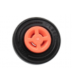 Coral Wheel 8mm D. x 6mm with Slot with Black Tire 14mm D. x 4mm Smooth Small Single with Number Molded on Side (34337 / 59895)