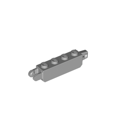 Light Bluish Gray Hinge Brick 1 x 4 Locking with 1 Finger Vertical End and 2 Fingers Vertical End