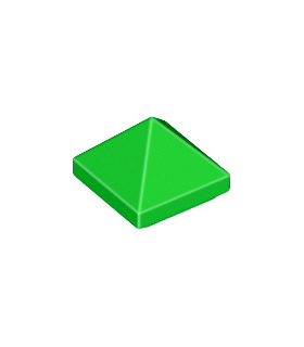 Bright Green Slope 45 1 x 1 x 2/3 Quadruple Convex Pyramid