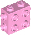Bright Pink Brick, Modified 1 x 2 x 1 2/3 with Studs on Side and Ends