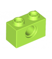 Lime Technic, Brick 1 x 2 with Hole