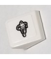 White Slope 30 1 x 1 x 2/3 with Michelin Logo Pattern Model Right Side (Sticker) - Set 75885