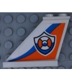 White Tail 4 x 1 x 3 with Coast Guard Logo on Orange and Blue Curved Stripes Pattern Model Left Side (Sticker) - Set 60164