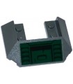 Dark Bluish Gray Wedge 6 x 4 (Train Roof) with Air Intakes and Recess on Dark Green Pattern (Sticker) - Set 70735