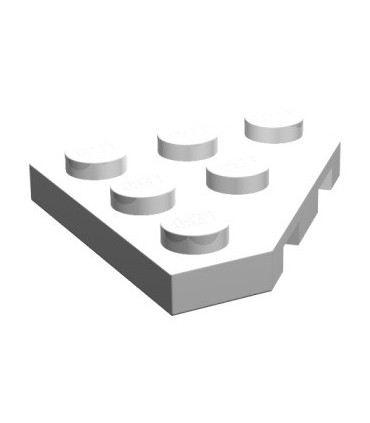 White Wedge, Plate 3 x 3 Cut Corner