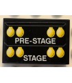 Black Tile 2 x 3 with White 'PRE-STAGE' and 'STAGE', Yellow Lights Pattern (Sticker) - Set 42103