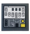 Dark Bluish Gray Tile 2 x 2 with Groove with Control Panel with Solitaire Game and Switches Pattern (Sticker) - Set 75935