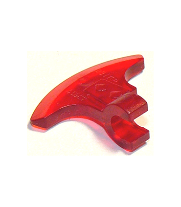 Trans-Red Minifigure, Weapon Axe Head with Clip