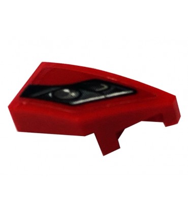 Red Wedge 2 x 1 x 2/3 Right with Car Headlight Pattern (Sticker) - Set 76895