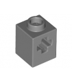 Dark Bluish Gray Technic, Brick 1 x 1 with Axle Hole