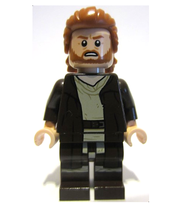 Obi-Wan Kenobi - Reddish Brown Robe, Dark Orange Mid-Length Hair with Ruffled Back