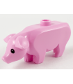 Bright Pink Pig with Black Eyes and White Pupils Pattern