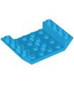Dark Azure Slope, Inverted 45 6 x 4 Double with 4 x 4 Cutout and 3 Holes