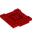 Red Brick, Modified 8 x 8 x 2/3 with 1 x 4 Indentations and 1 x 4 Plate