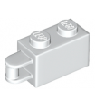 White Brick, Modified 1 x 2 with Bar Handle on End - Bar Flush with Edge