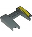 Dark Bluish Gray Wedge 3 x 4 x 2/3 Curved with Cutout with Double Yellow Stripes Pattern (Sticker) - Set 75877