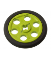 Lime Technic Wedge Belt Wheel (Pulley) with Black Technic Wedge Belt Wheel Tire (4185 / 2815)