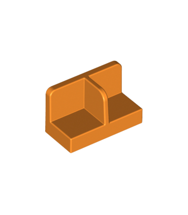 Orange Panel 1 x 2 x 1 with Rounded Corners and Center Divider