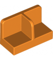 Orange Panel 1 x 2 x 1 with Rounded Corners and Center Divider