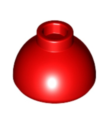 Red Brick, Round 1 1/2 x 1 1/2 x 2/3 Dome Top