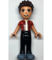 Friends River, Sand Blue Shoes, Black Jeans, Red Checkered Shirt with White Undershirt
