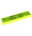 Lime Tile 1 x 4 with Wood Grain on Lime Background Pattern (Sticker) - Set 41703