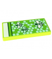 Lime Tile 2 x 4 with Blanket with Bees and Light Aqua Honeycomb, White Bedsheet Pattern (Sticker) - Set 41703