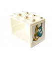 White Container, Cupboard 2 x 3 x 2 - Hollow Studs with Medium Azure Oven Mitt and Yellow Towel Pattern (Sticker) - Set 41703