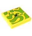 Yellow Tile 2 x 2 with Groove with Cushion with Lime Splotches and Black Button Pattern (Sticker) - Set 41703