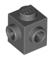 Dark Bluish Gray Brick, Modified 1 x 1 with Studs on 2 Sides, Adjacent